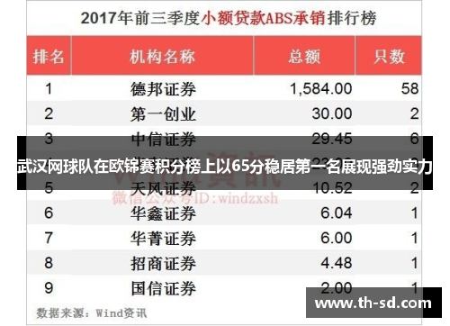 武汉网球队在欧锦赛积分榜上以65分稳居第一名展现强劲实力
